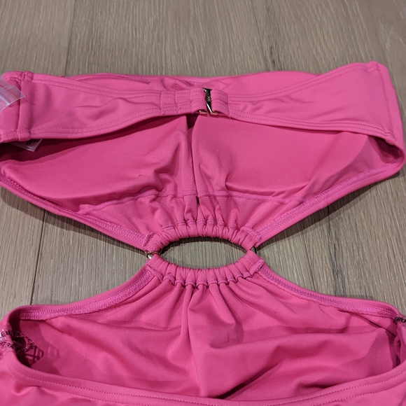 Pink Cutout One-Piece Swimsuit - Picture 4 of 10